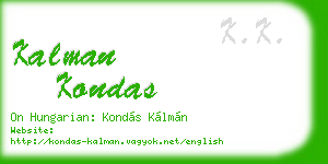 kalman kondas business card